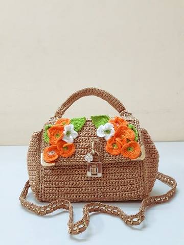 hướng dẫn móc túi xách bằng sợi thô